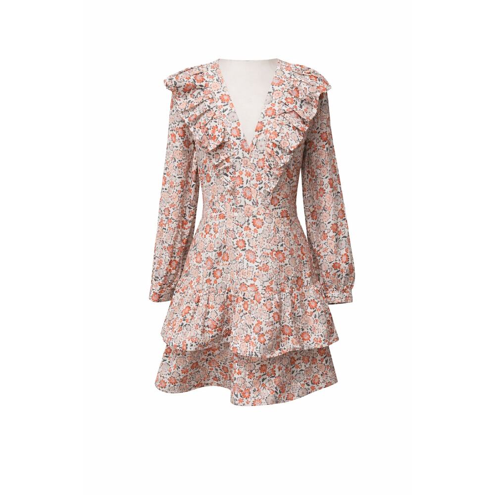 Vineyard Vines Ivy Ruffle Floral Mini Dress 12 NWOT Cottagecore